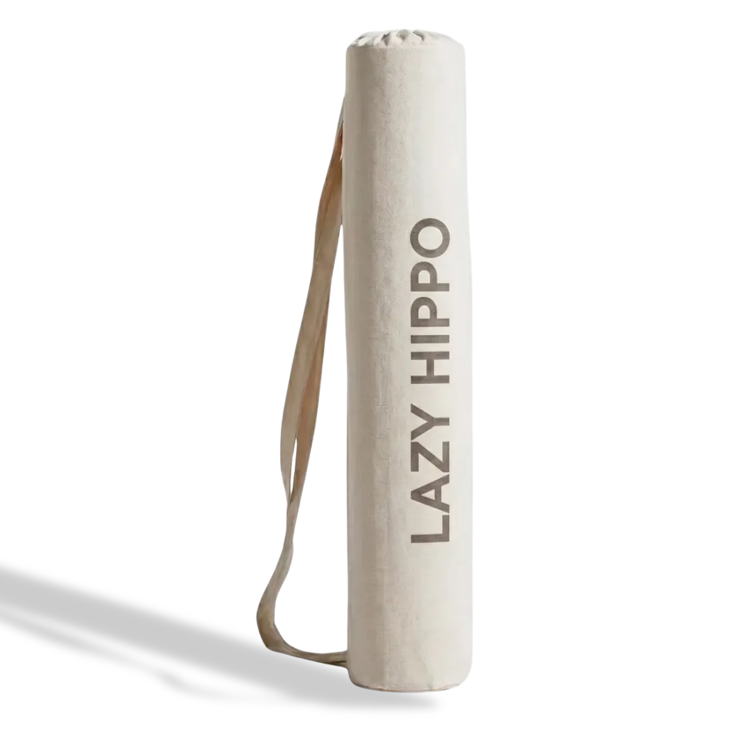 Canvas yoga mat carrier with shoulder strap